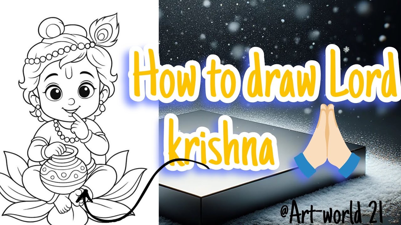 How to draw lord krishna 😻🙏🏻
