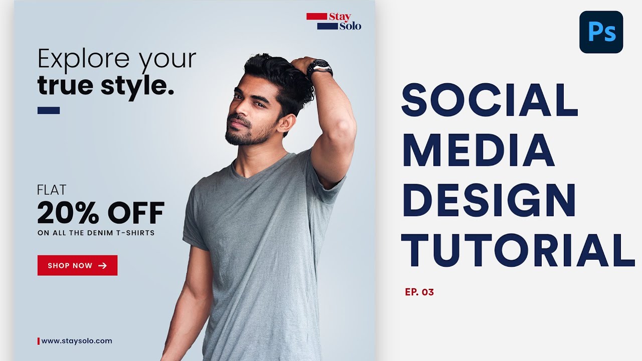 Learn social media banner design in photoshop | Banner design tutorial | Photoshop tutorial