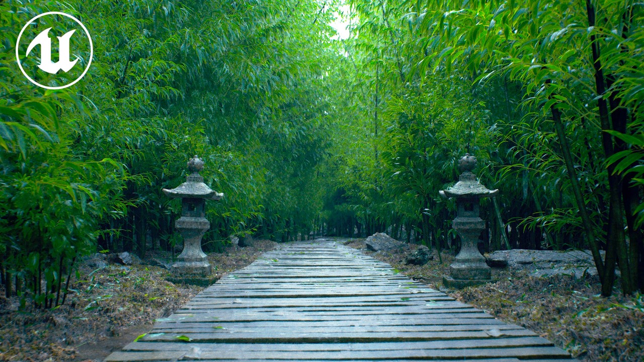 Virtual Bamboo Grove | UE5 [4K]