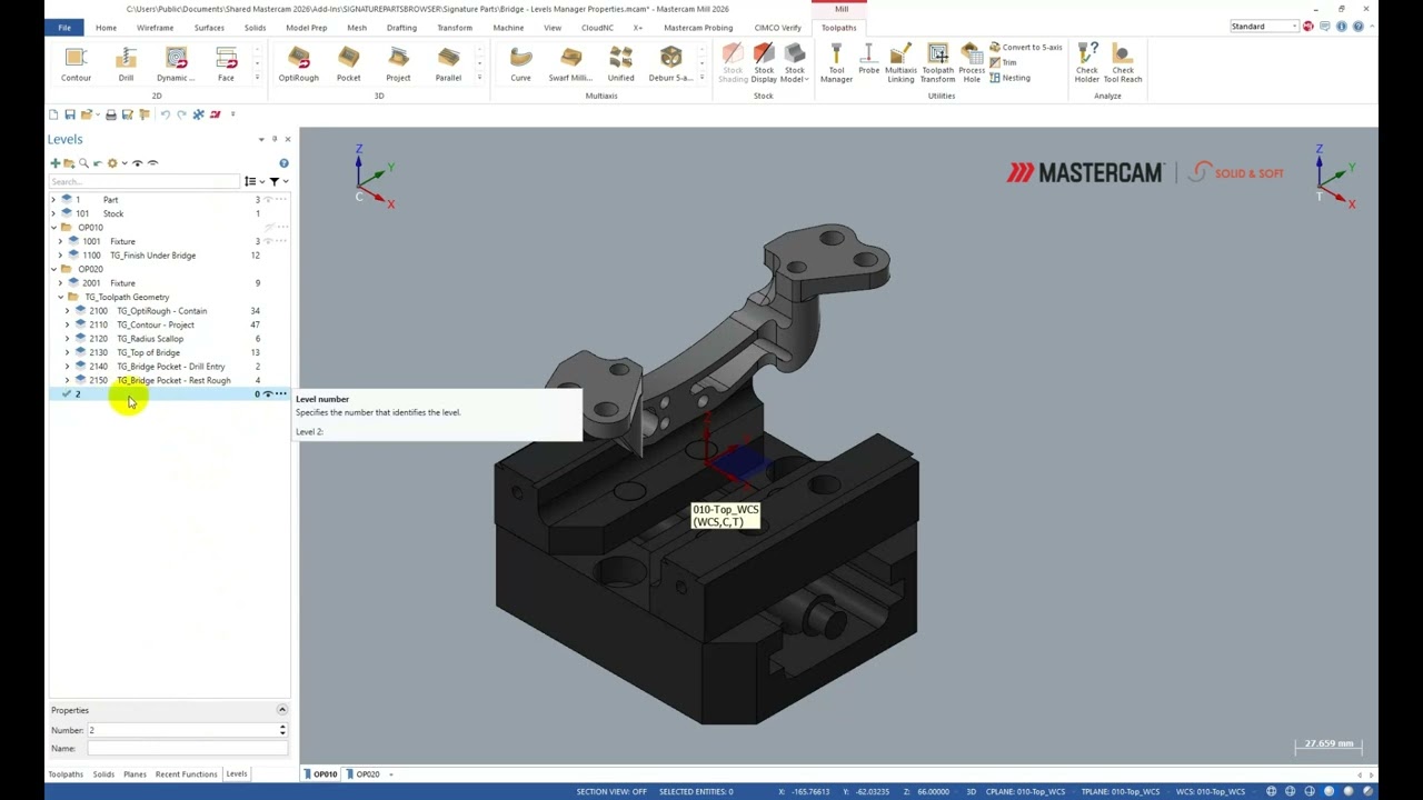 Mastercam Việt Nam | Solid & Soft - Giải Pháp Gia Công CNC: Mastercam 2026R2_Cải Tiến Level Manager