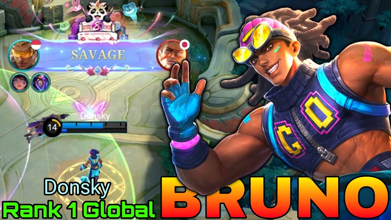 SAVAGE Bruno WipeOut The Enemies - Top 1 Global Bruno by Donsky - Mobile Legends