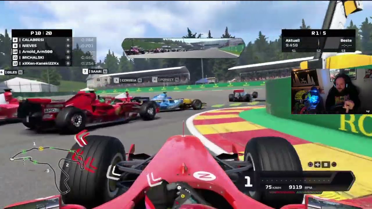 Ein Rennen mit dem Legengen Ferrari aus 2004 zu viert !