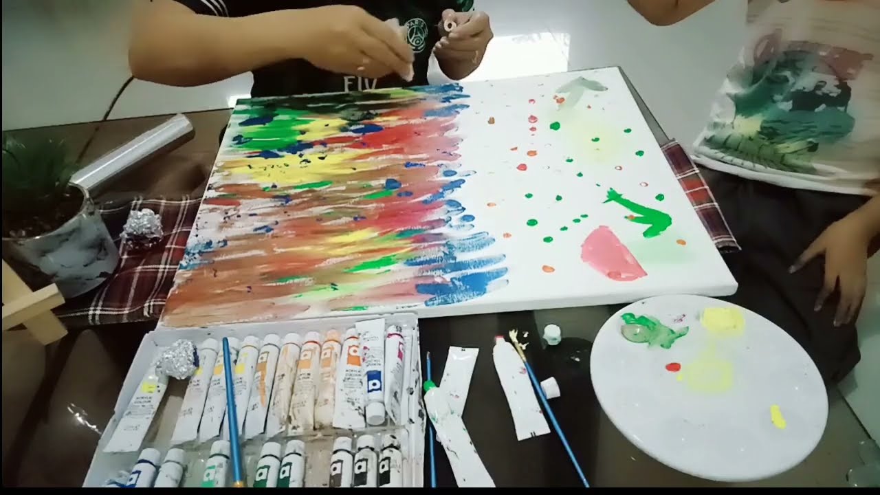 Easy Abstract Painting| How to do a basic abstract painting