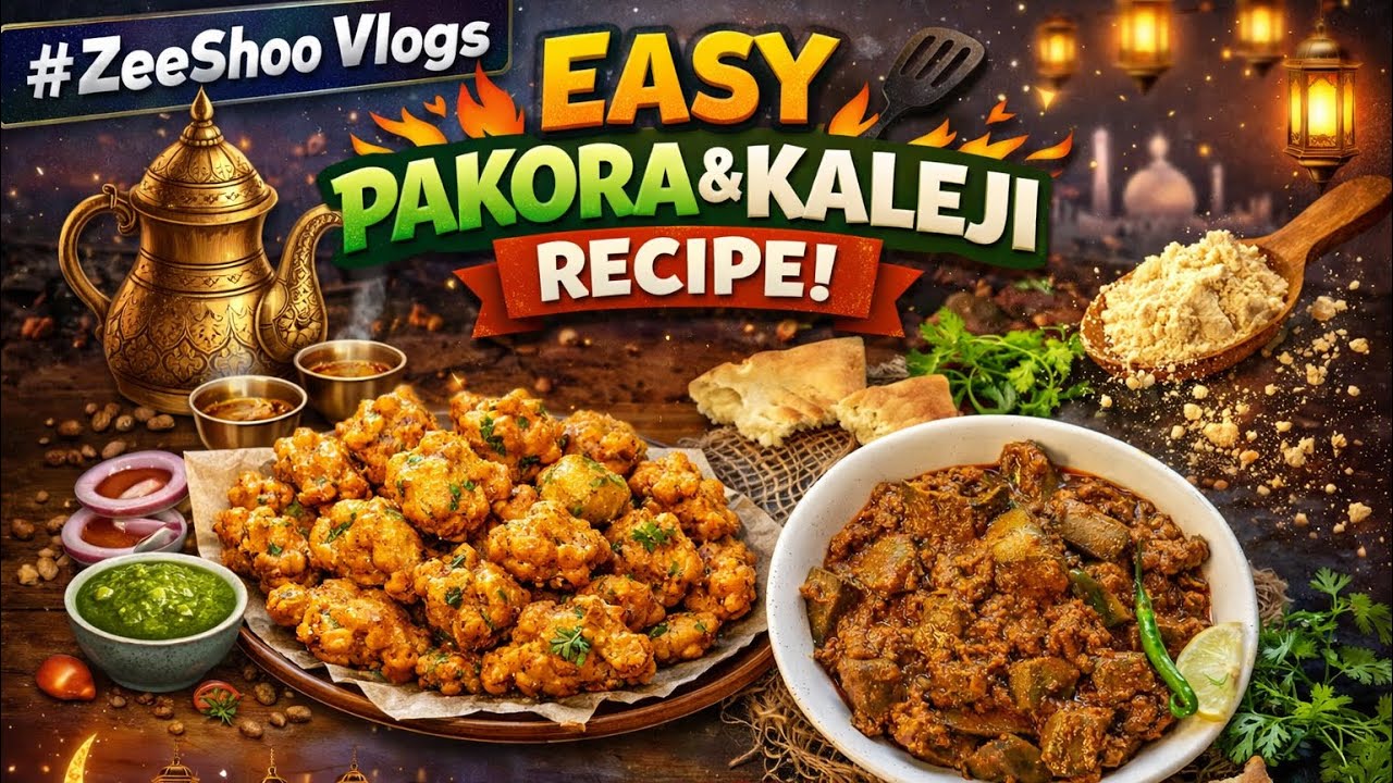 Easy Pakora & Kaleji Recipe | Ramadan Special Iftar Meal | Pakistani Style Cooking | ZeeShoo Vlogs