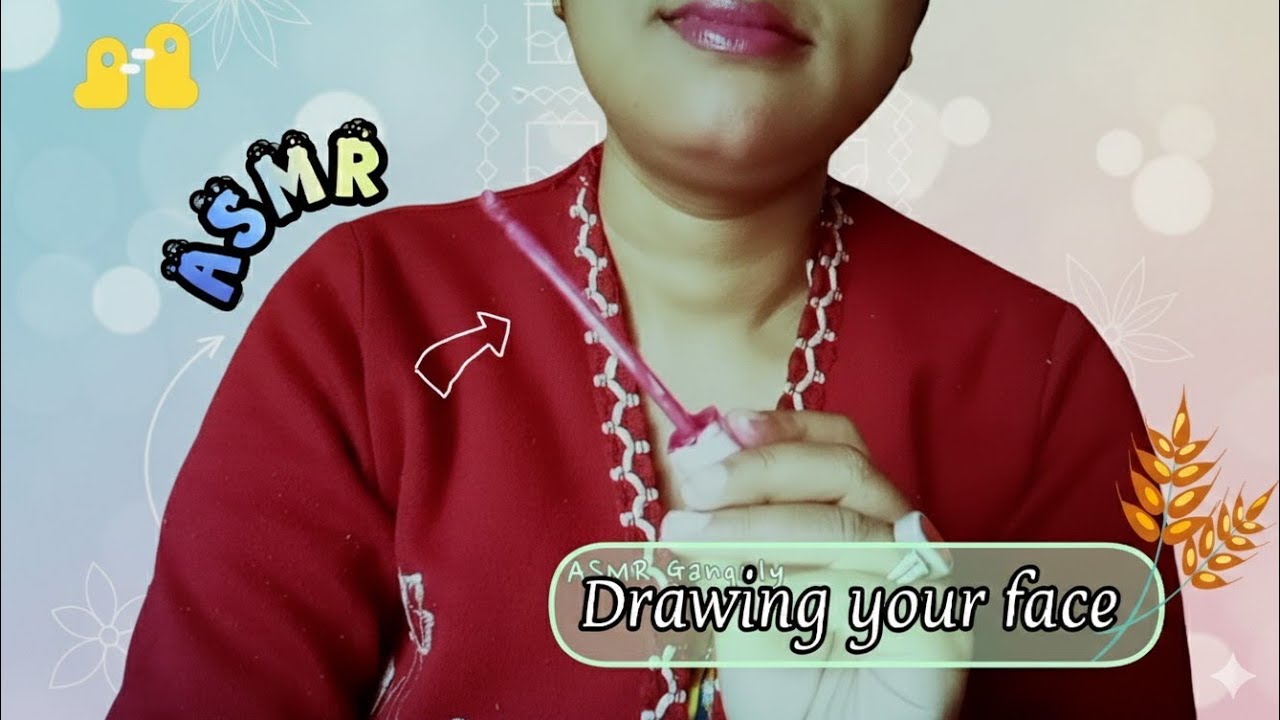 ASMR drawing your face using lipstick 💄📝/ relaxing sketching sound 🎧😴/ 