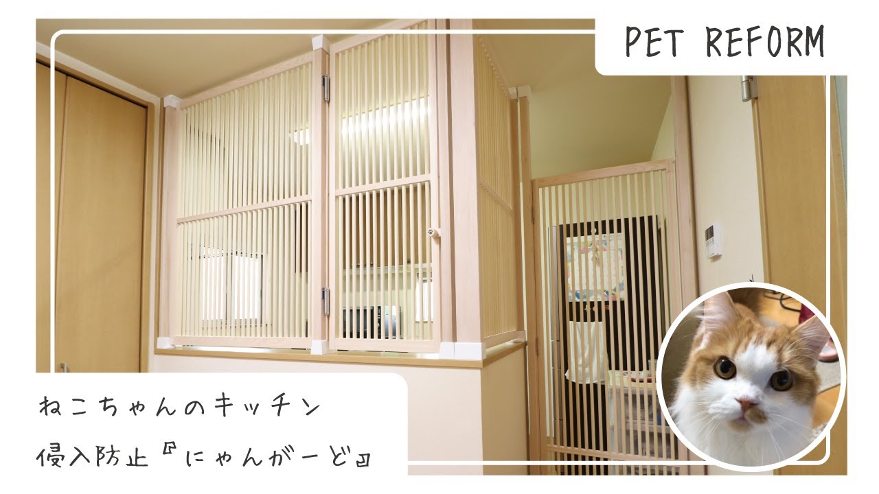 【愛猫】ねこちゃんのキッチン侵入防止「にゃんがーど」を設置しました。【脱走防止】
