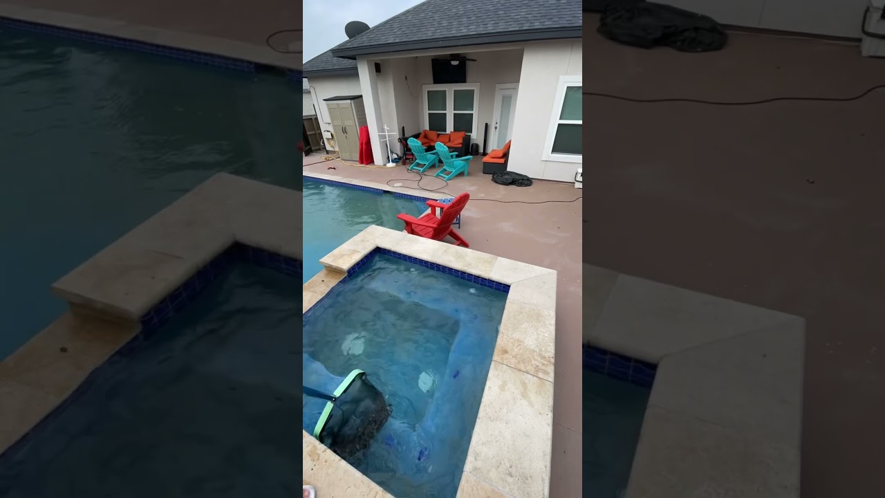 Sparkling pool in seconds!✨ #PoolCleaning #ExpressPools #TimeLapse #CleanPool #PoolService