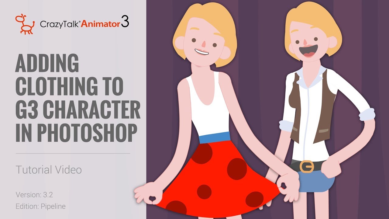 CrazyTalk Animator 3.2 Pipeline Tutorial - Adding Clothing to G3 Characters in Photoshop