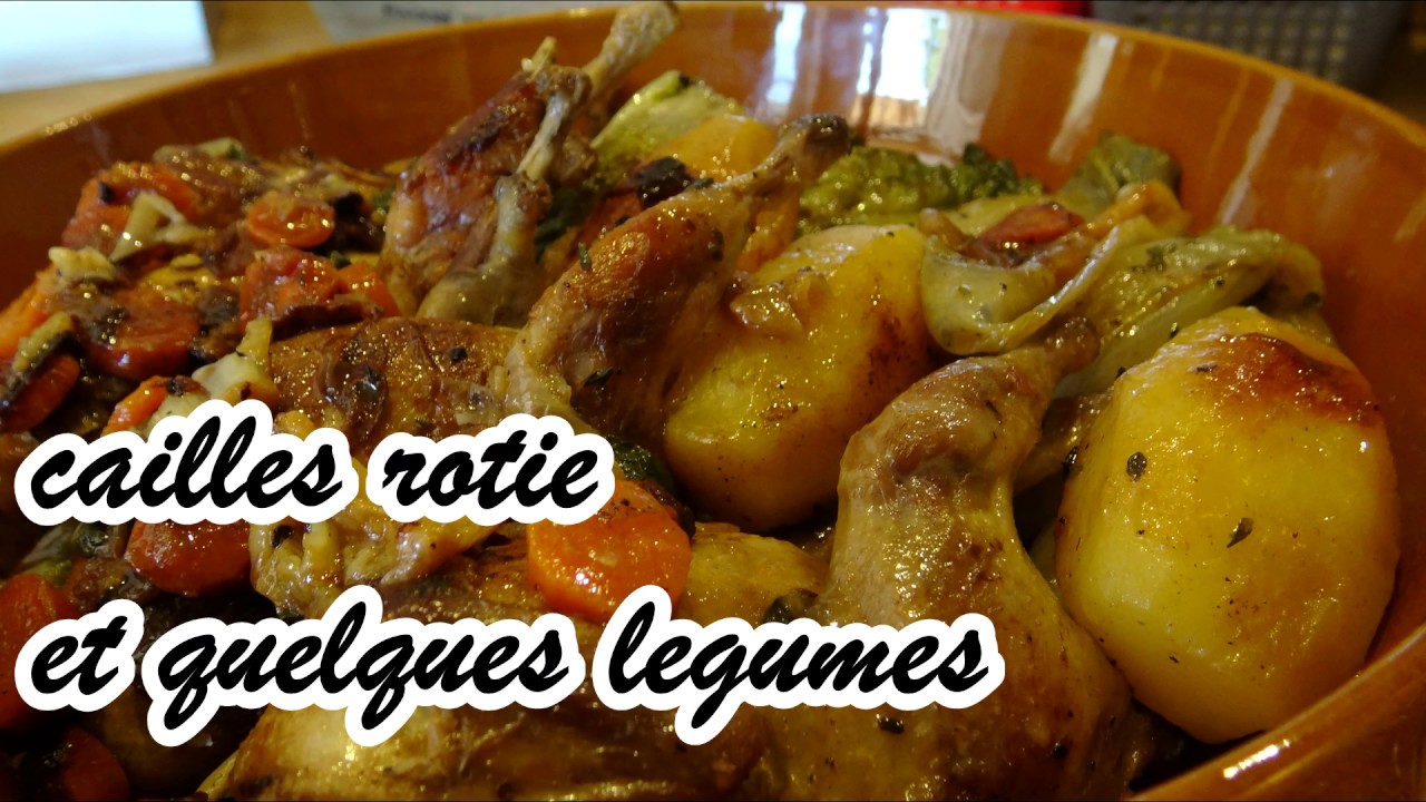 cailles roties et quelques legumes