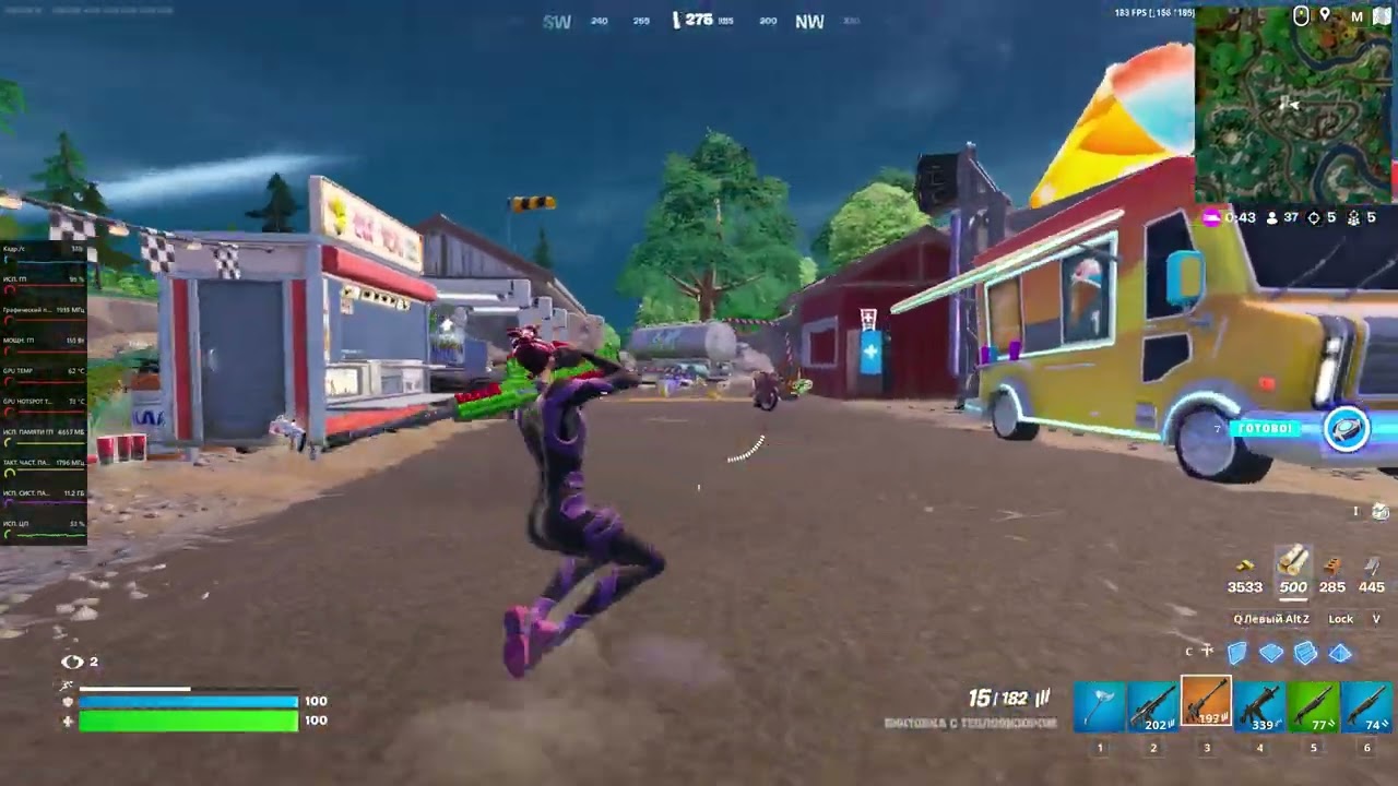 Fortnite Chapter 4 Season 4 | i9 9980hk + RX 5700 XT | DX12 + 1440p