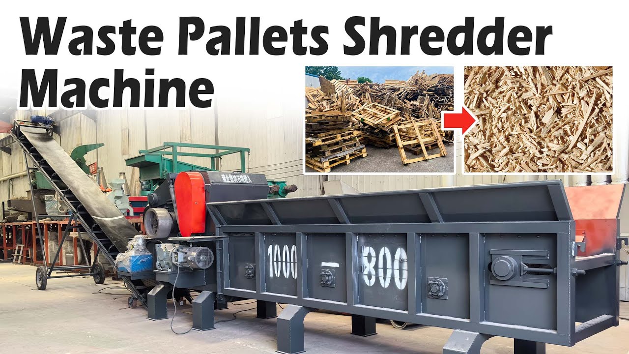 Waste Pallet Shredder with Iron Nails Magnetic Suction Function