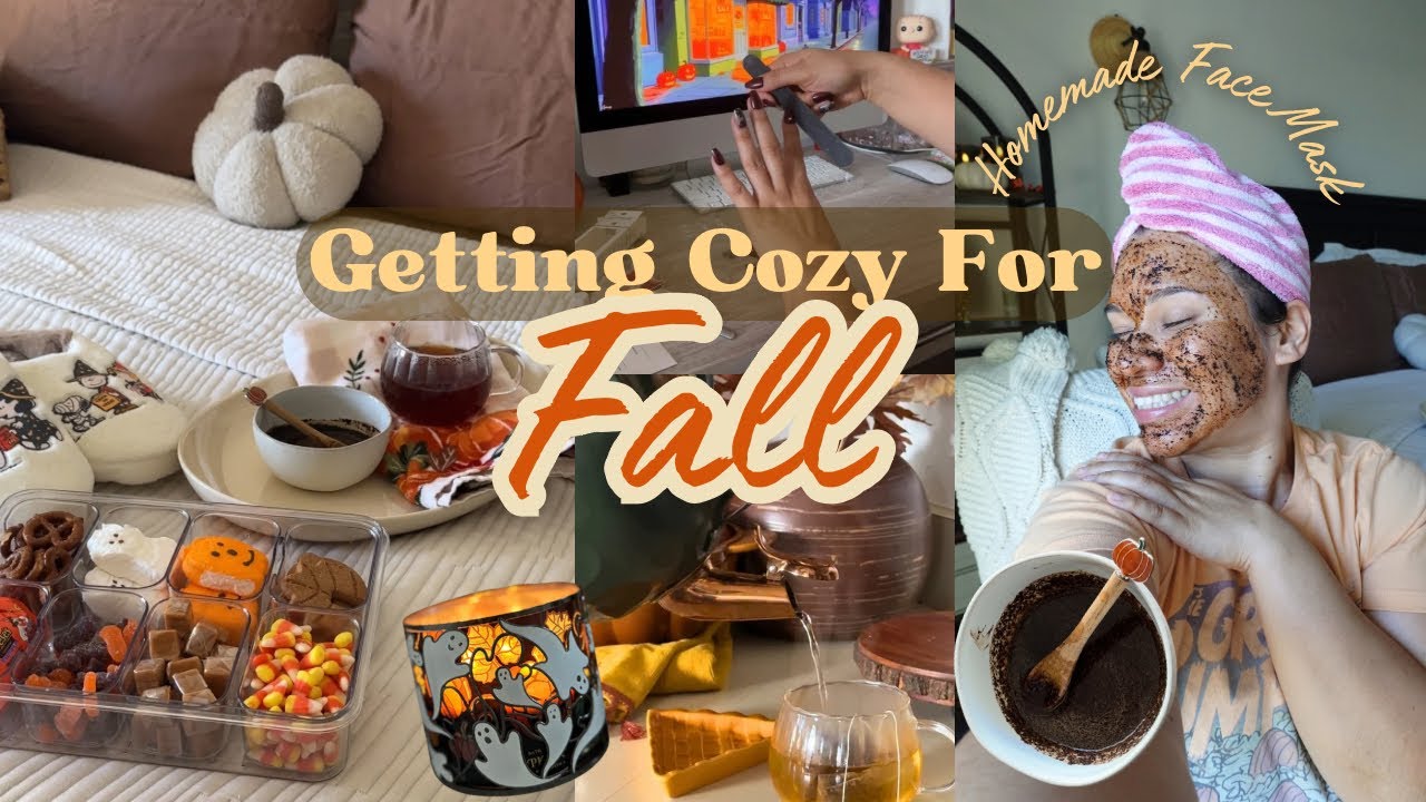 🍁Getting Cozy For Fall 🎃🕯️Fall Self-Care, Pumpkin Chai Tea, Homemade Face Mask #fallvibes #selfcare 