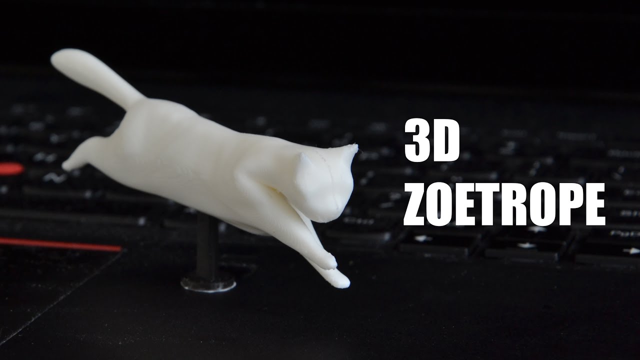A 3D printed 3D animation using a home-made zoetrope