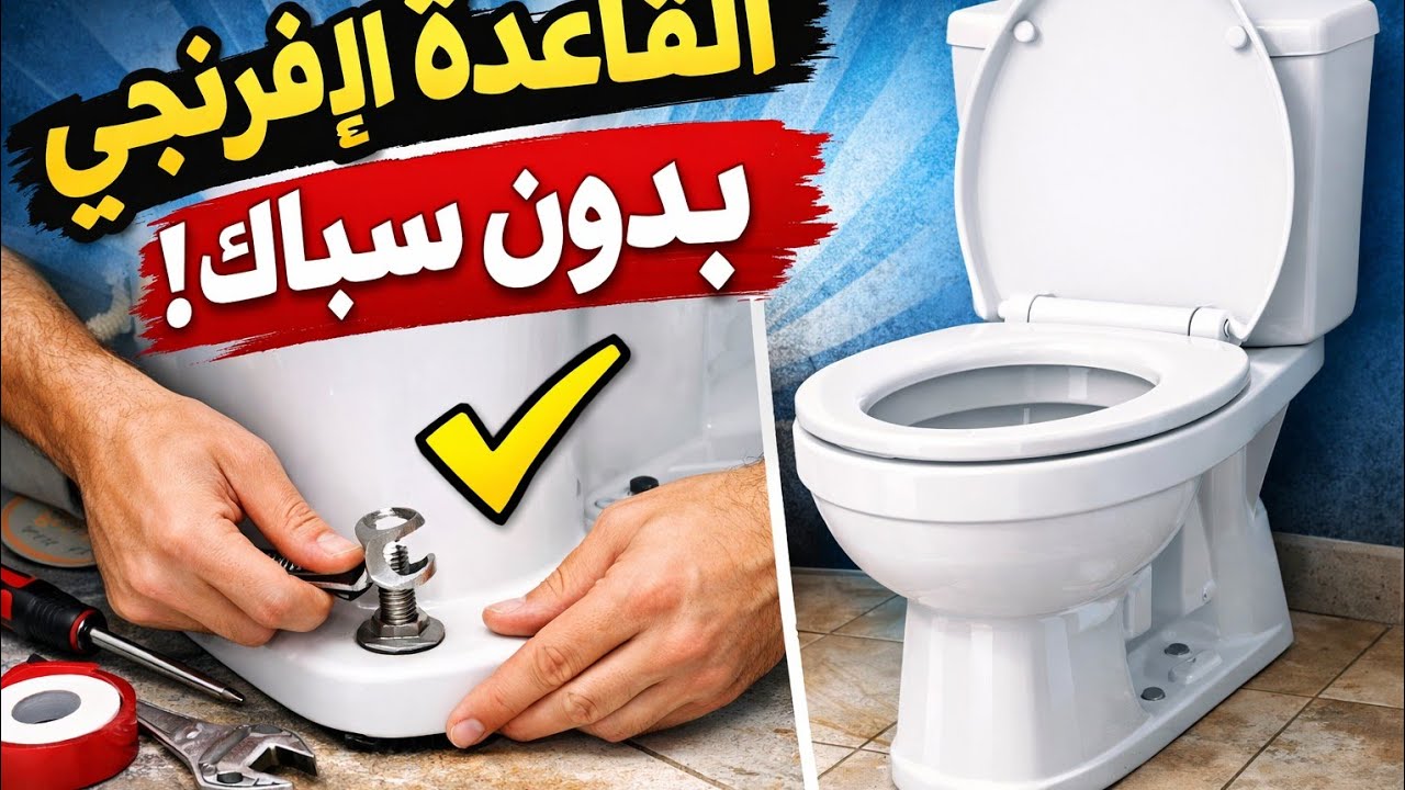 تركيب وتثبيت القاعدة الإفرنجي من البداية للنهاية ✔️ بدون سباك (شرح عملي كامل)