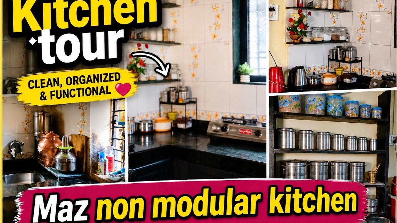 Rentals kitchen tour/  माझं non modular kitchen tour/kitchen tour vlog 