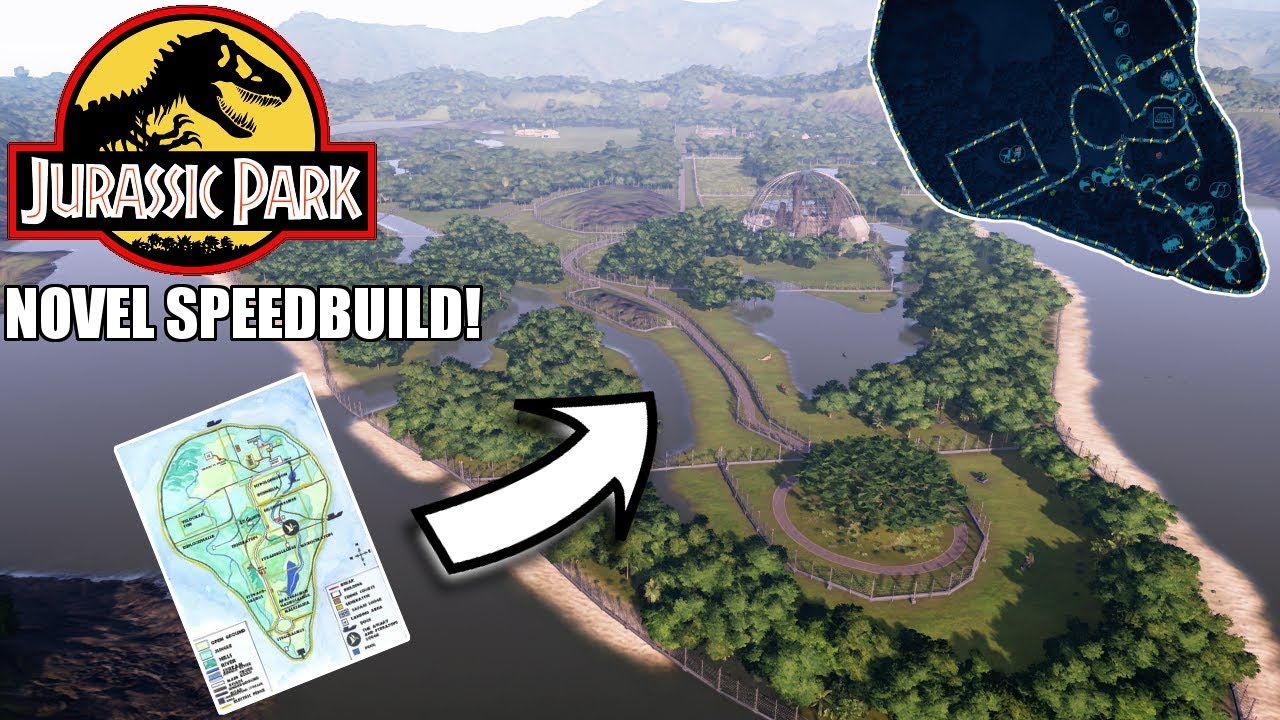 Original 1990 NOVEL JURASSIC PARK MAP SPEEDBUILD! Jurassic World: Evolution!