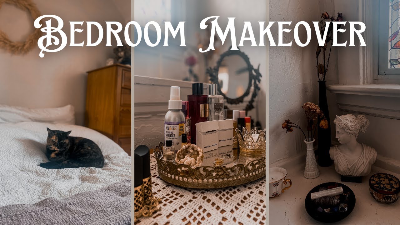 Romantic Academia Bedroom Makeover | light academia, vintage, Parisian inspired bedroom