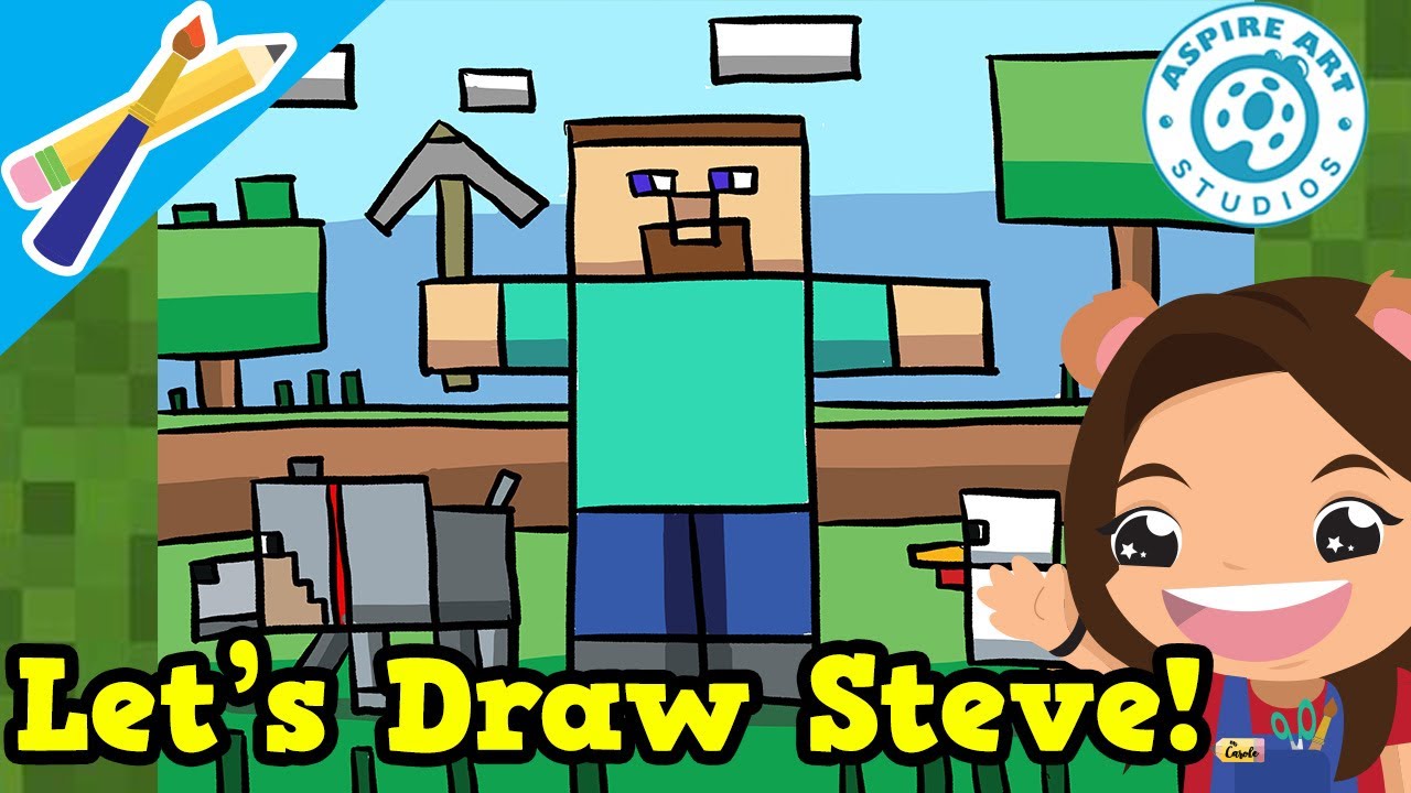 Steve from Mine Craft Step by Step Art Class