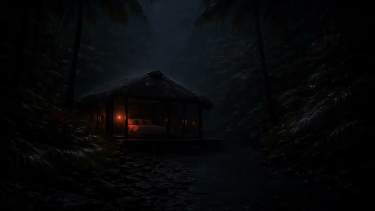 Heavy Rain in a Dim Cozy Room (No Ads) | Comforting Sounds for Deep Rest