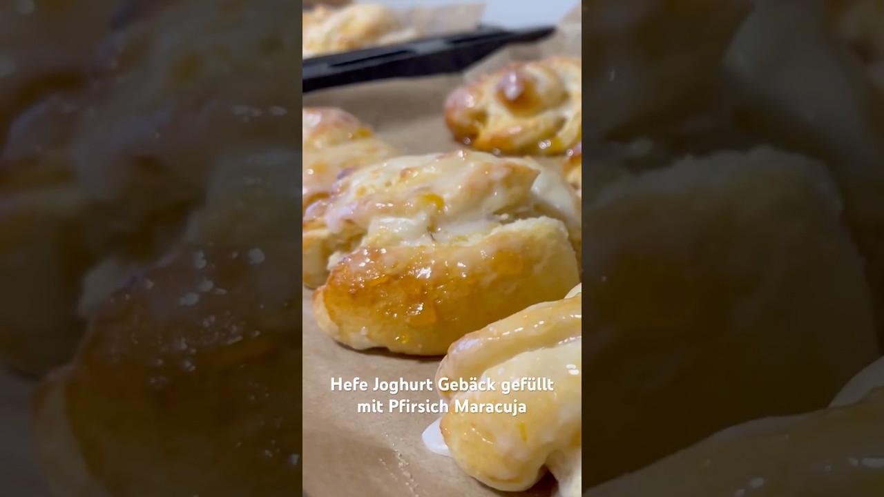 Joghurt Geb&auml;ck gef&uuml;llt mit Pfirsich Maracuja , zart und fluffig #food #cooking #recipe