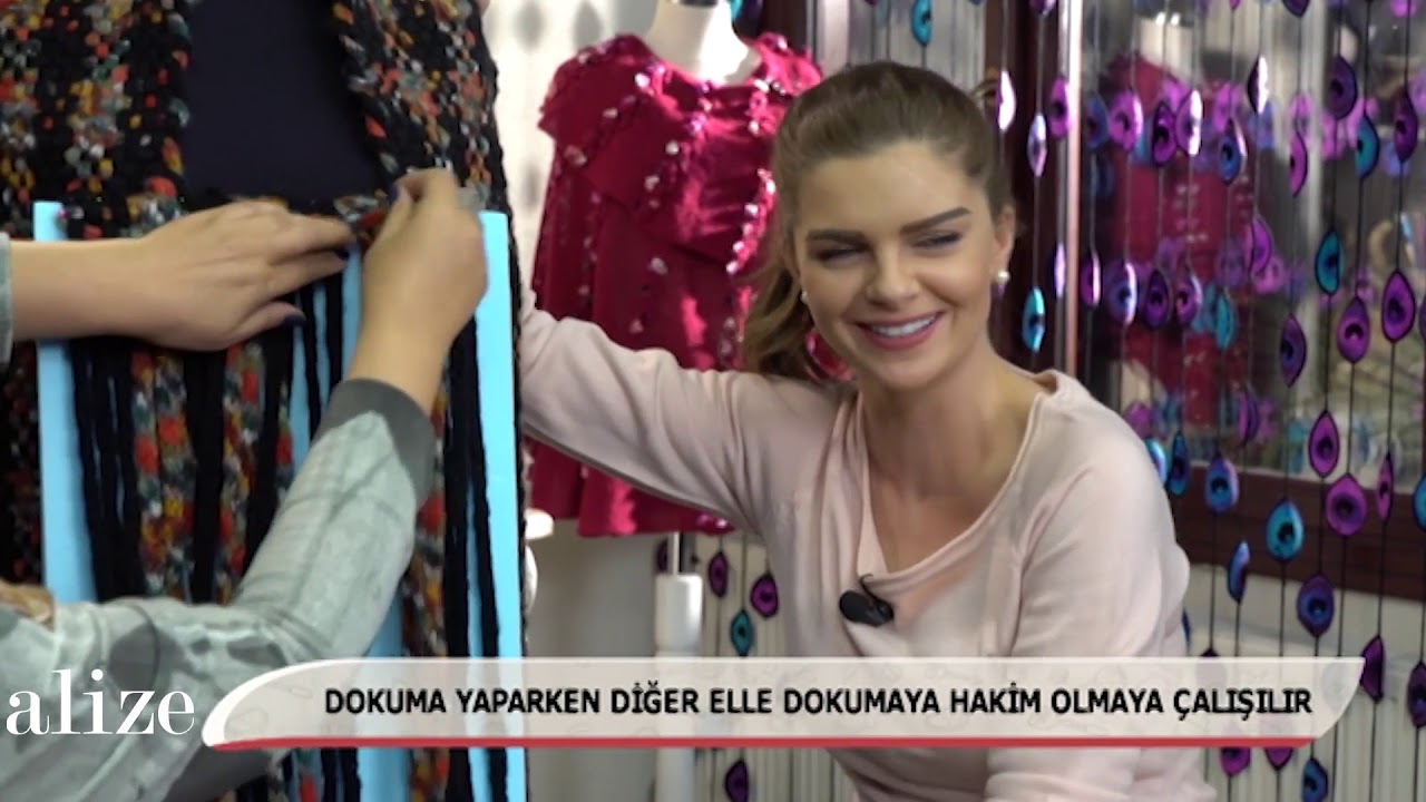 Alize Country ile Dokuma Şal Yapımı-Making Matting Technique Shawl with Alize Country