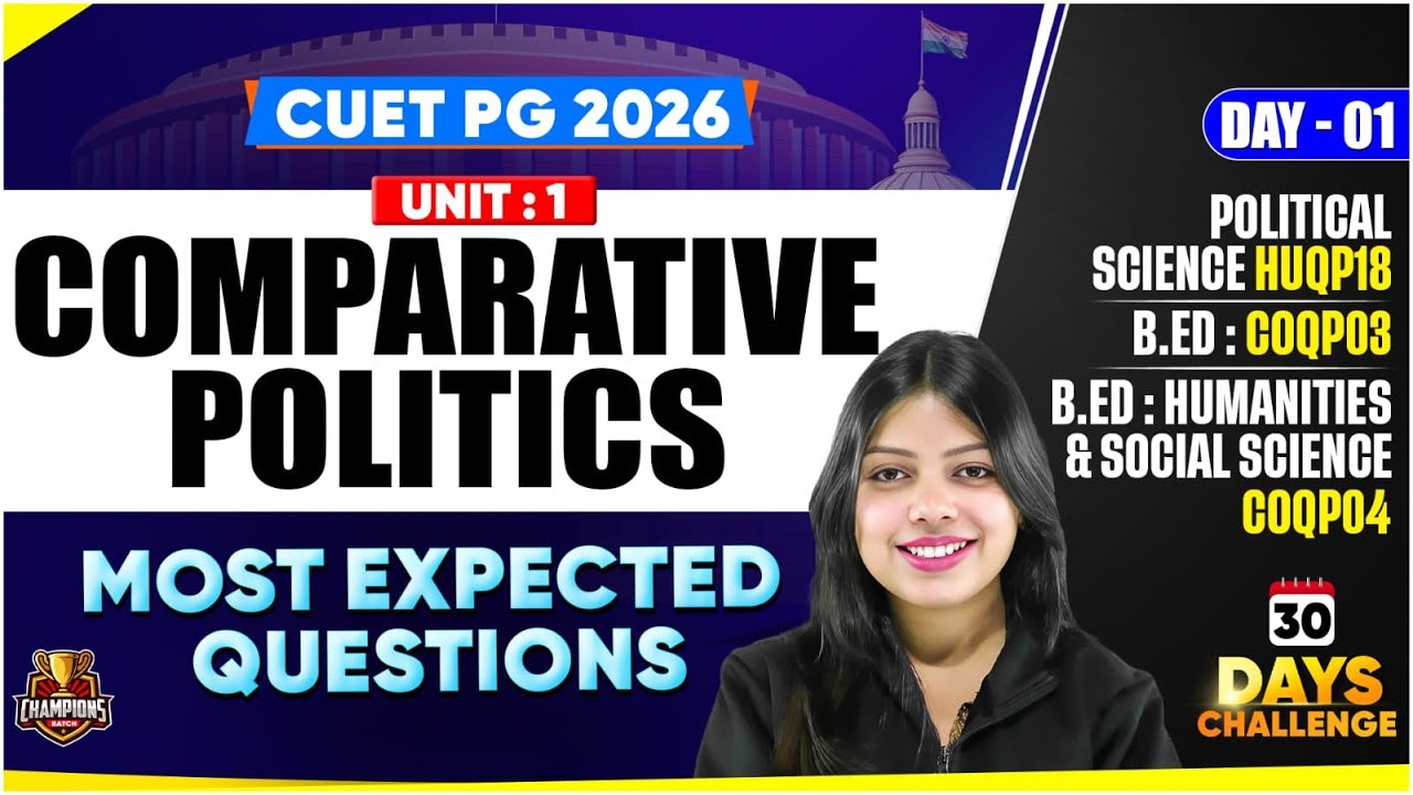 CUET PG 2026 Political science |Comparative Politics |Concept + Most Important Questions |B.ed Exams
