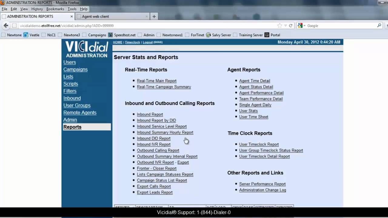 Viewing Vicidial Reports