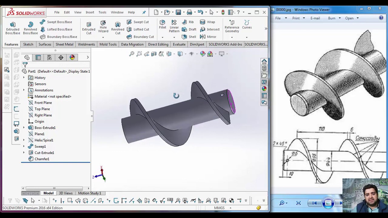 Solidworks Tutorial |  design Helical screw pile (extrude , swept , helix ) Eng Ahmed Salah