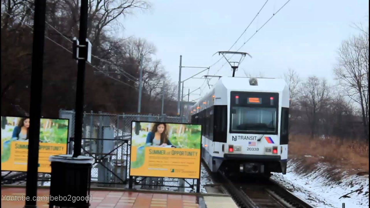NJT HBLR: Double Blue Line LRT Trains at Richard Street