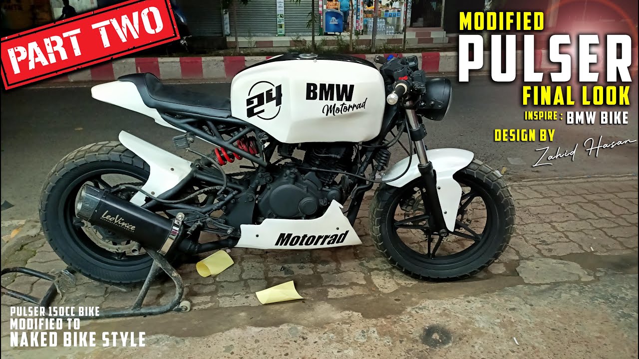 Modified Bajaj Pulser  (PART 2) pulser 150cc bike modified to Naked cafe racer style in Bangladesh