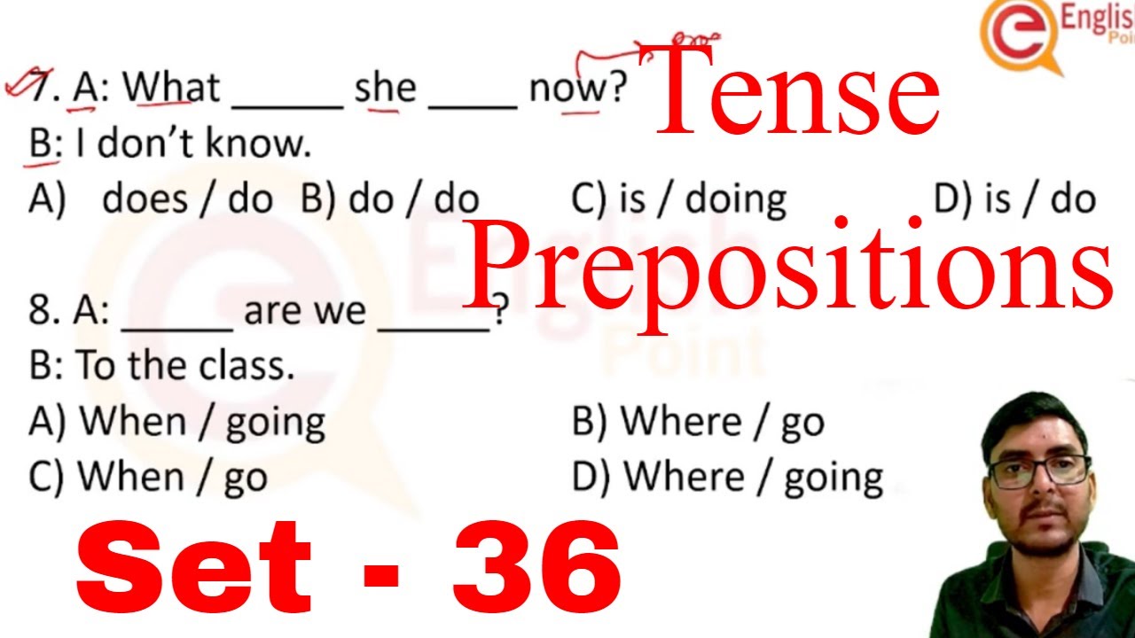 #36 | #Tense_in_English | #prepositions Exercise | Objective English grammar