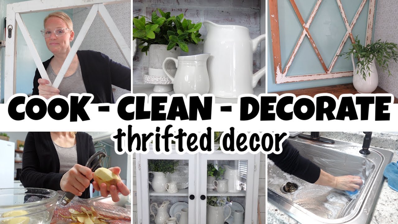 COOK, CLEAN, AND DECORATE WITH ME / STYLING MY THRIFT PIECES / THRIFTED DECOR / SPRING 2025