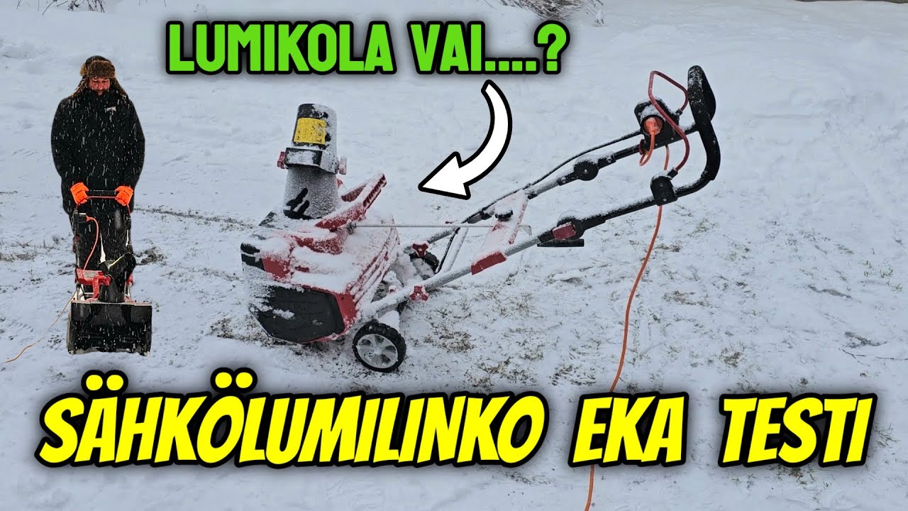 SÄHKÖLUMILINKO Ensimmäinen linkous testiajo,,,,,   MÄN PÄIN.....LUNTA! Sähkölumilinko vai lumikola!?
