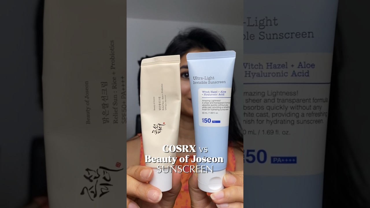 COSRX Ultra Light Invisible Sunscreen vs Beauty of Joseon Sunscreen #cosrx #beautyofjoseon