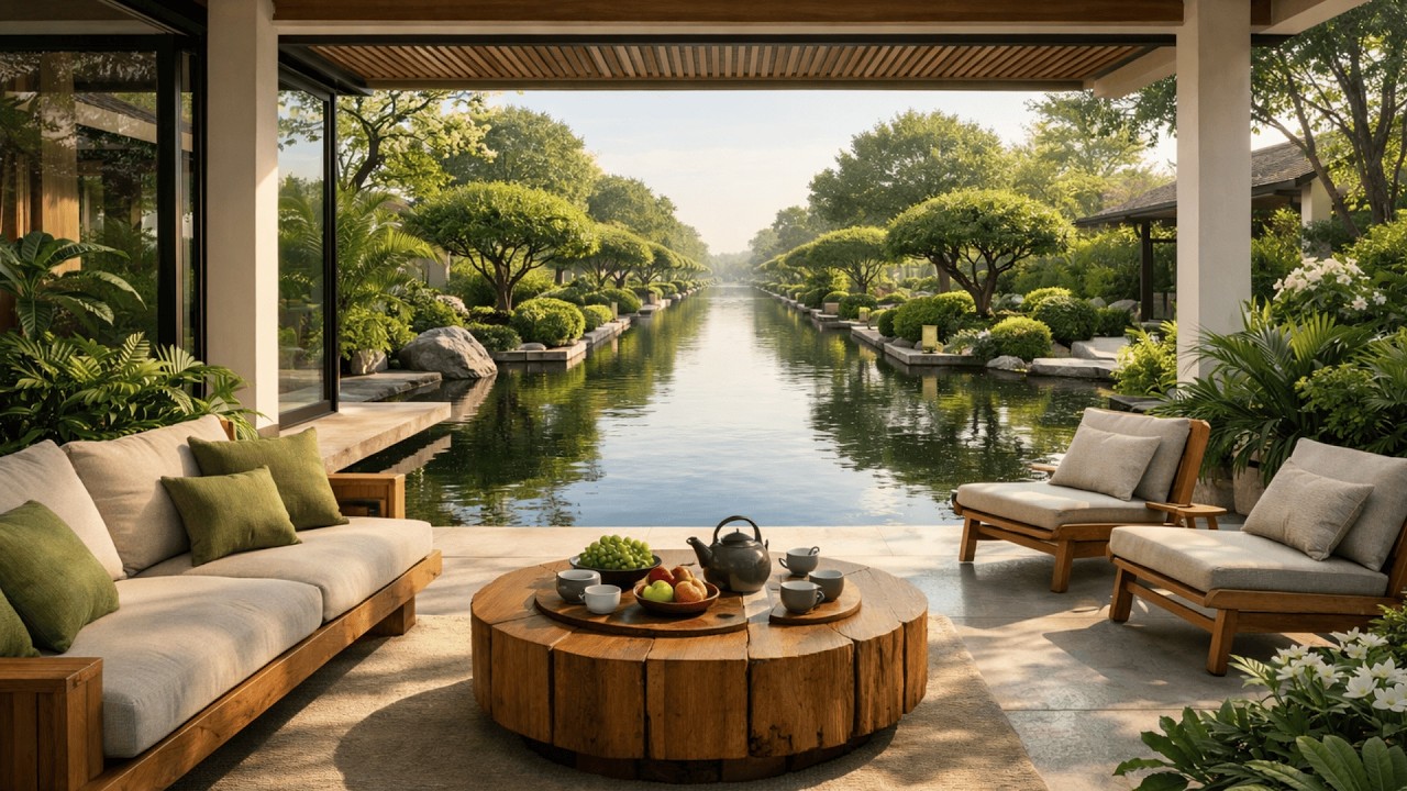 🌿 Serene Lakeside Open-Air Jazz ☕ Soft Outdoor Café Ambience for Focus, Study & Calm Moments
