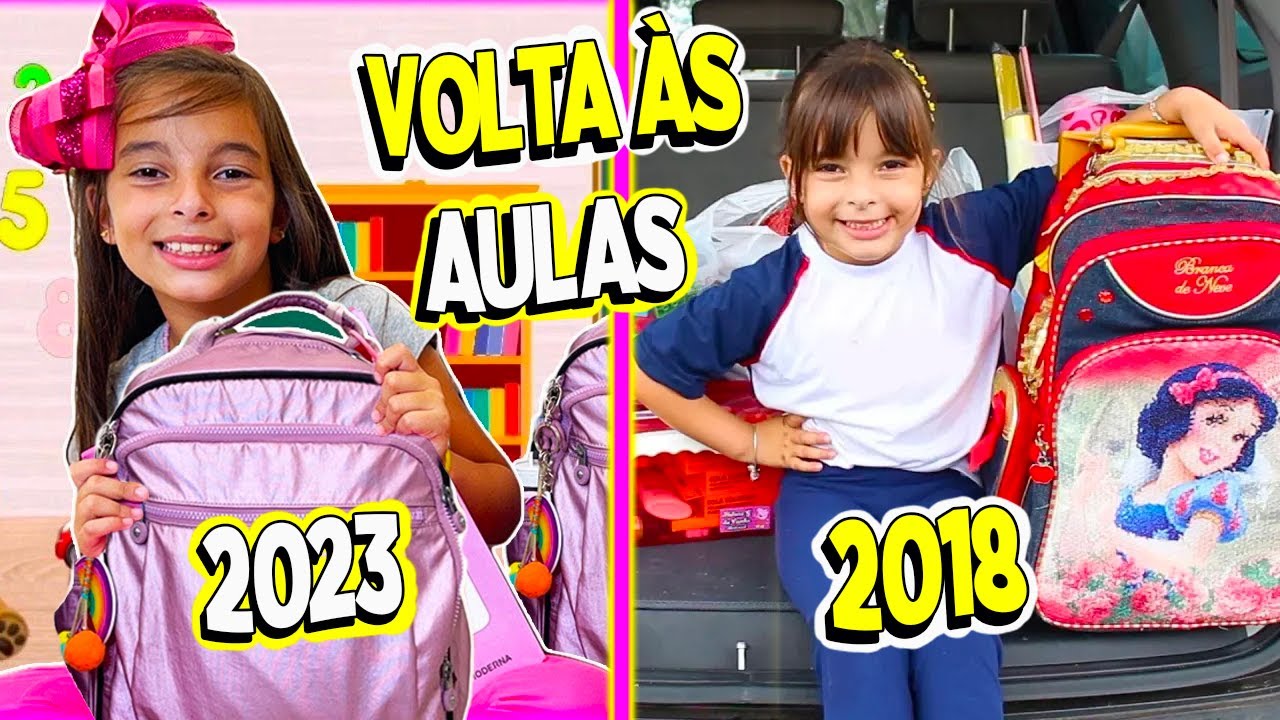 Primeiro dia de aula das crianças na escola 2018 a 2023 | Jéssica Godar e Laurinha e Helena e Gab