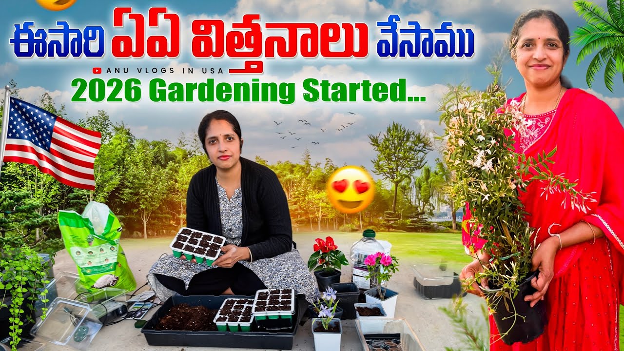 అమెరికా లో వ్యవసాయం-#EP-2# /2026 Gardening Started| Seeds Starting & Potting Mix Setup | Telugu Vlog