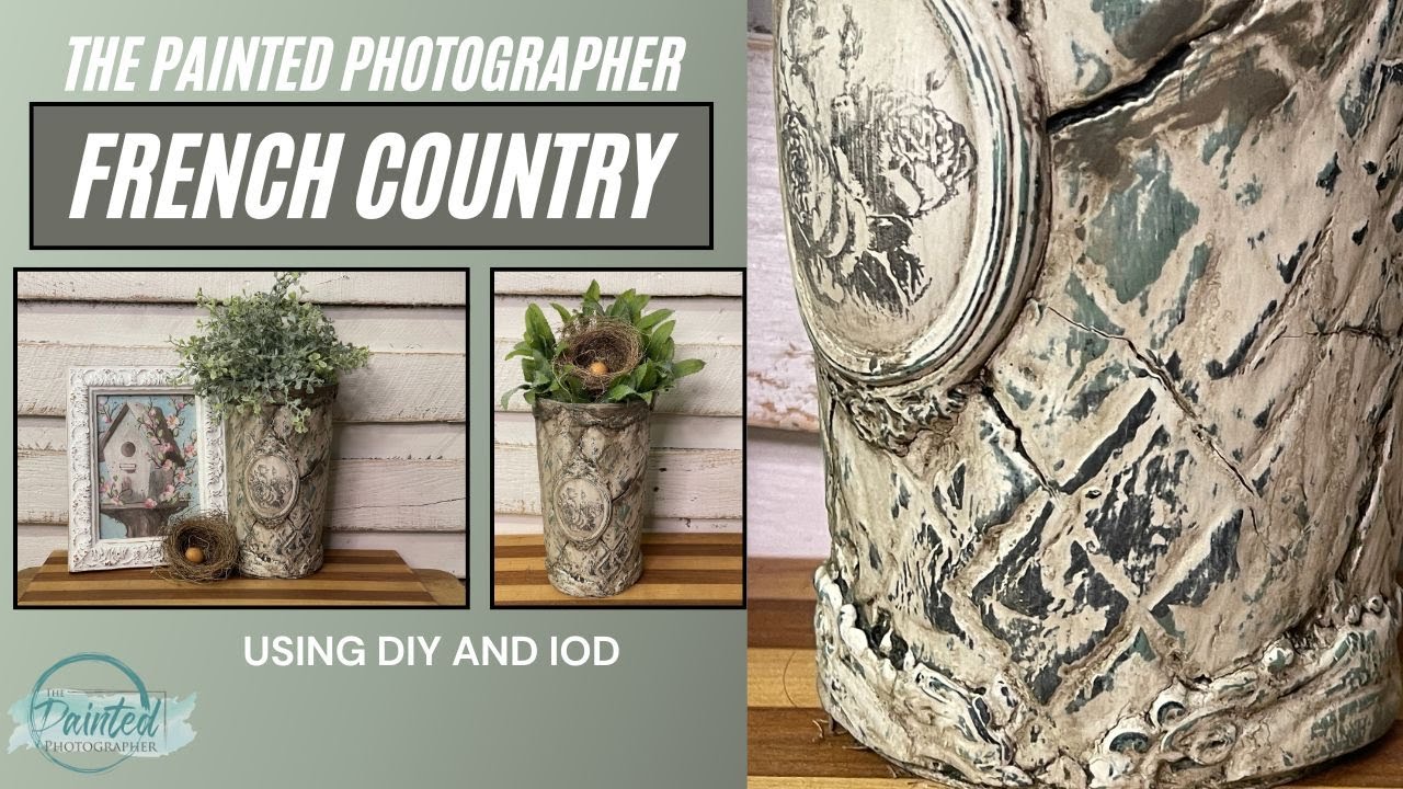 French Country Thrift Haul Bucket with DIY Paint and IOD Products
