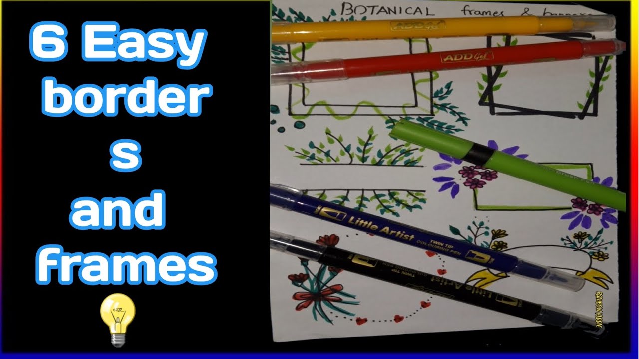 6 Easy botanical borders and frames for your journal✨️ 😎#aesthetic #journal #bullet #border #frames