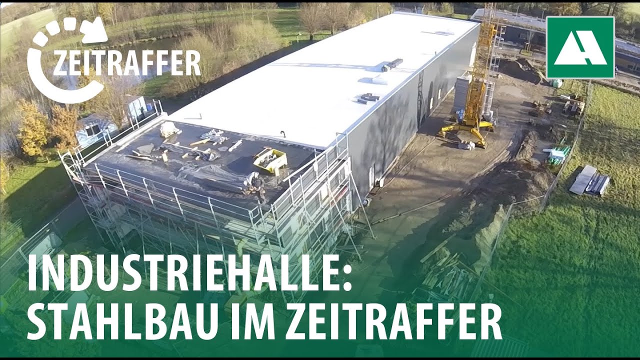 Montage des Stahlbaus Bargteheide im Zeitraffer