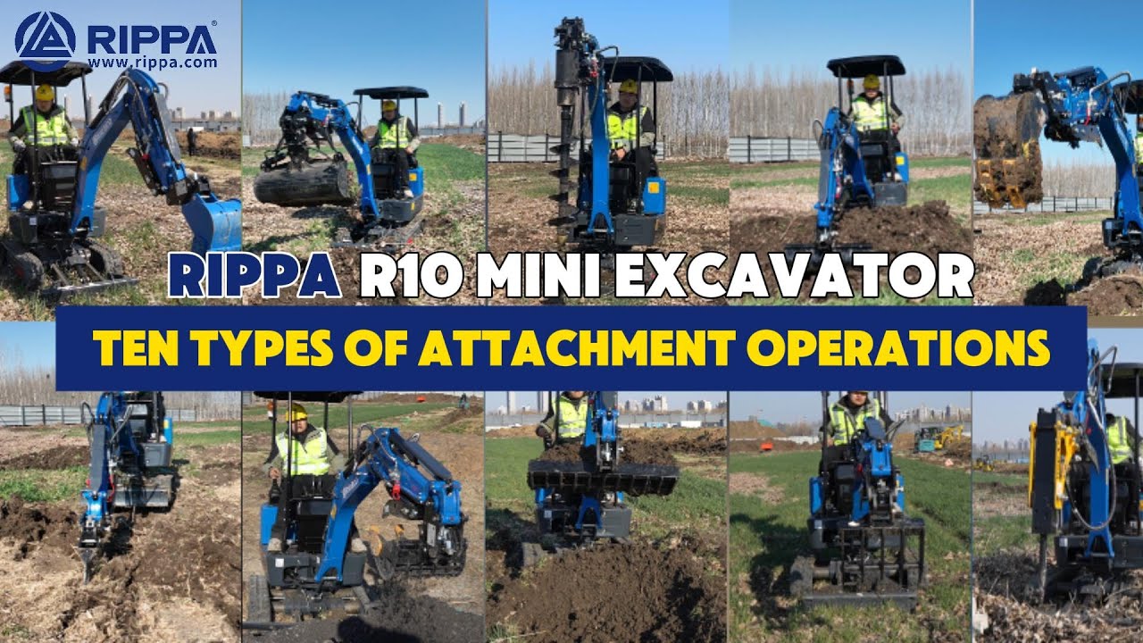Rippa R10 Mini Excavator: Unloading Mastery & 10 Powerful Attachments in Action!