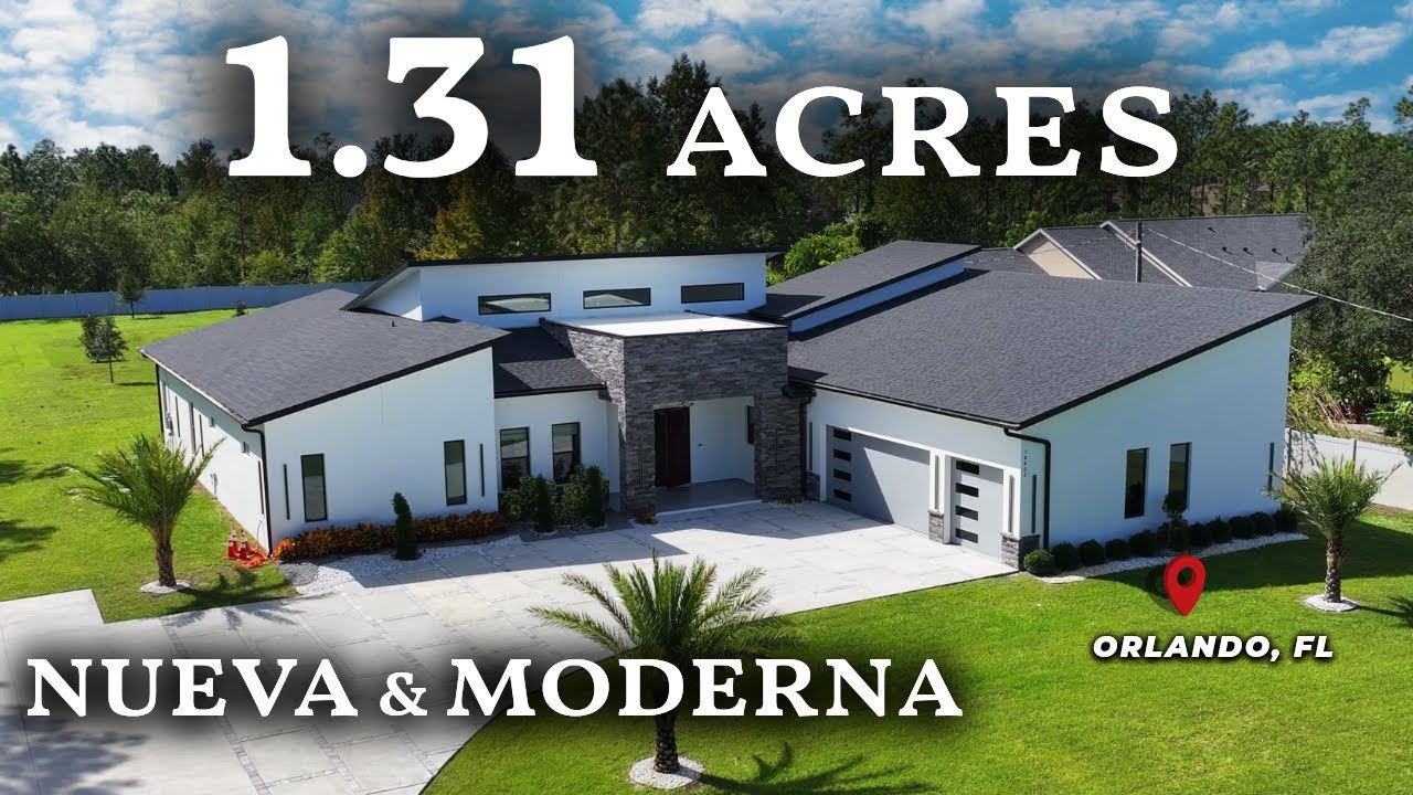 ¡DESCUENTO de $220K en una Enorme Casa Nueva y MODERNA con 1.31 ACRES!😱 | Orlando, FL
