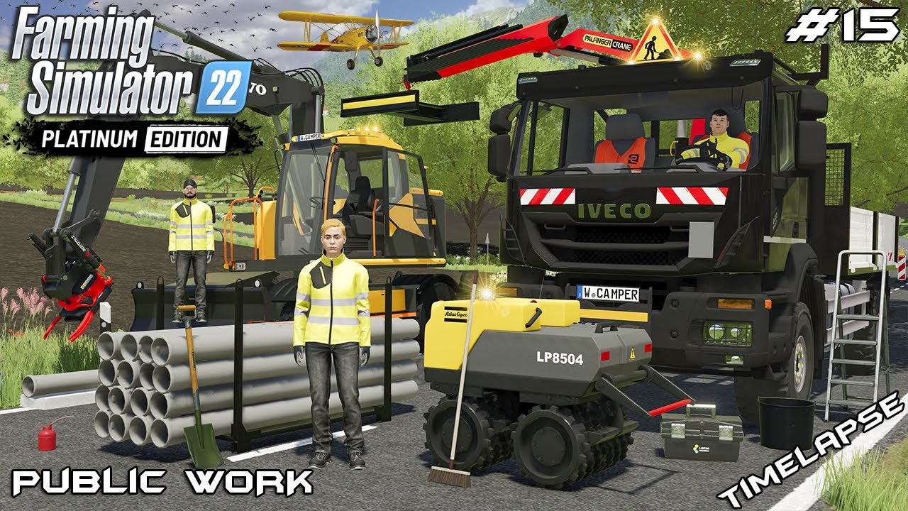 Удаление старых труб с помощью VOLVO EWR150E и ROTOTILT | Общественные работы | Farming Simulator...