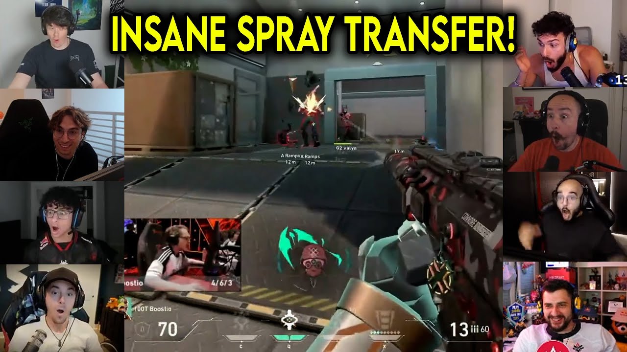 Valorant Streamers Reacts To 100T Boostio Insane 3k SPRAY TRANSFER Against G2 In VCT