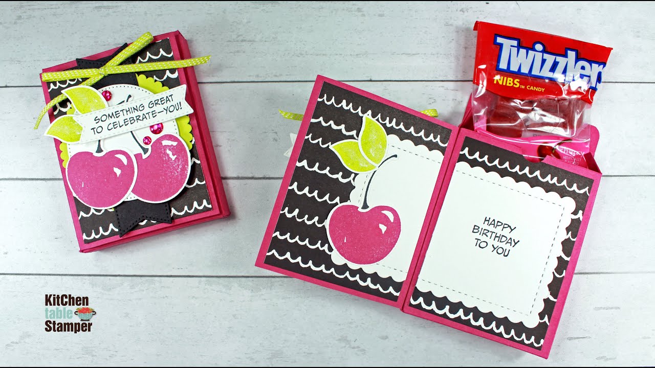 How to Make a SWEET Greeting Card & Treat Box In One with Kitchen Table Stamper