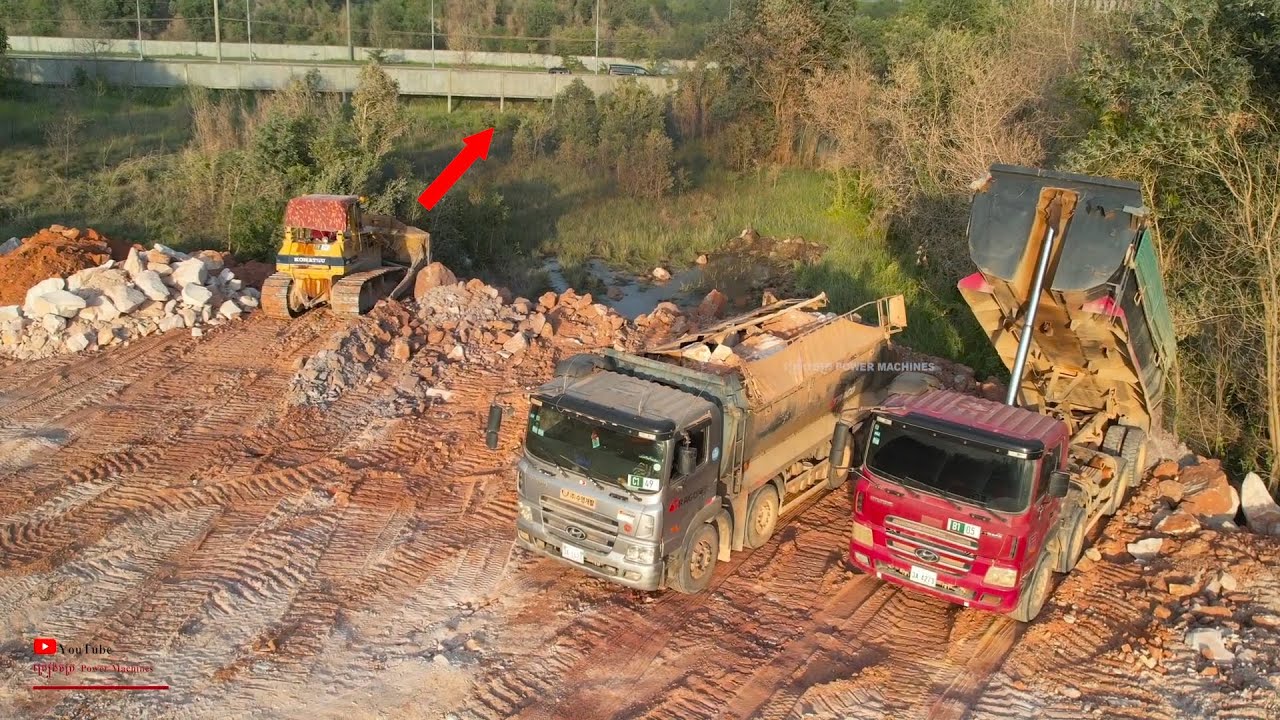 Fantastic Up Big Project Extreme Bulldozer Technique Skills Moving Heavy Rocks