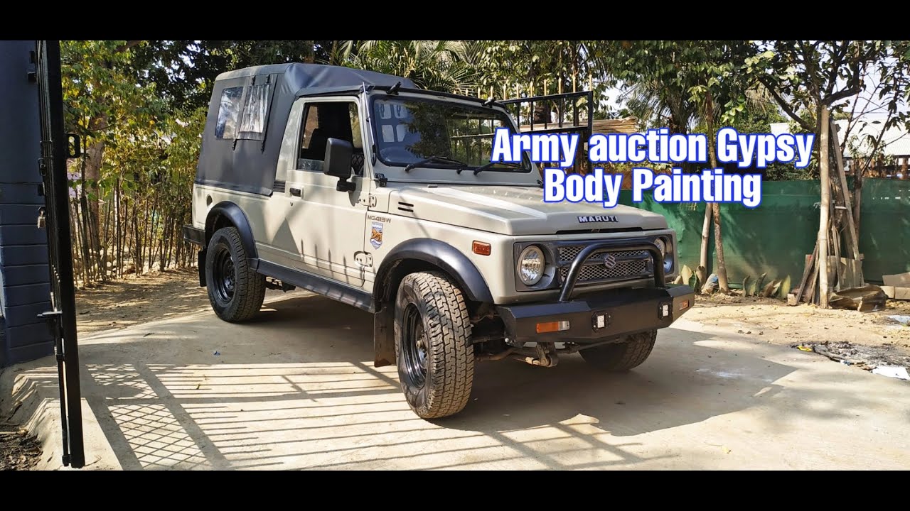 Army Auction Maruti Gypsy painting || maruti gypsy modified video