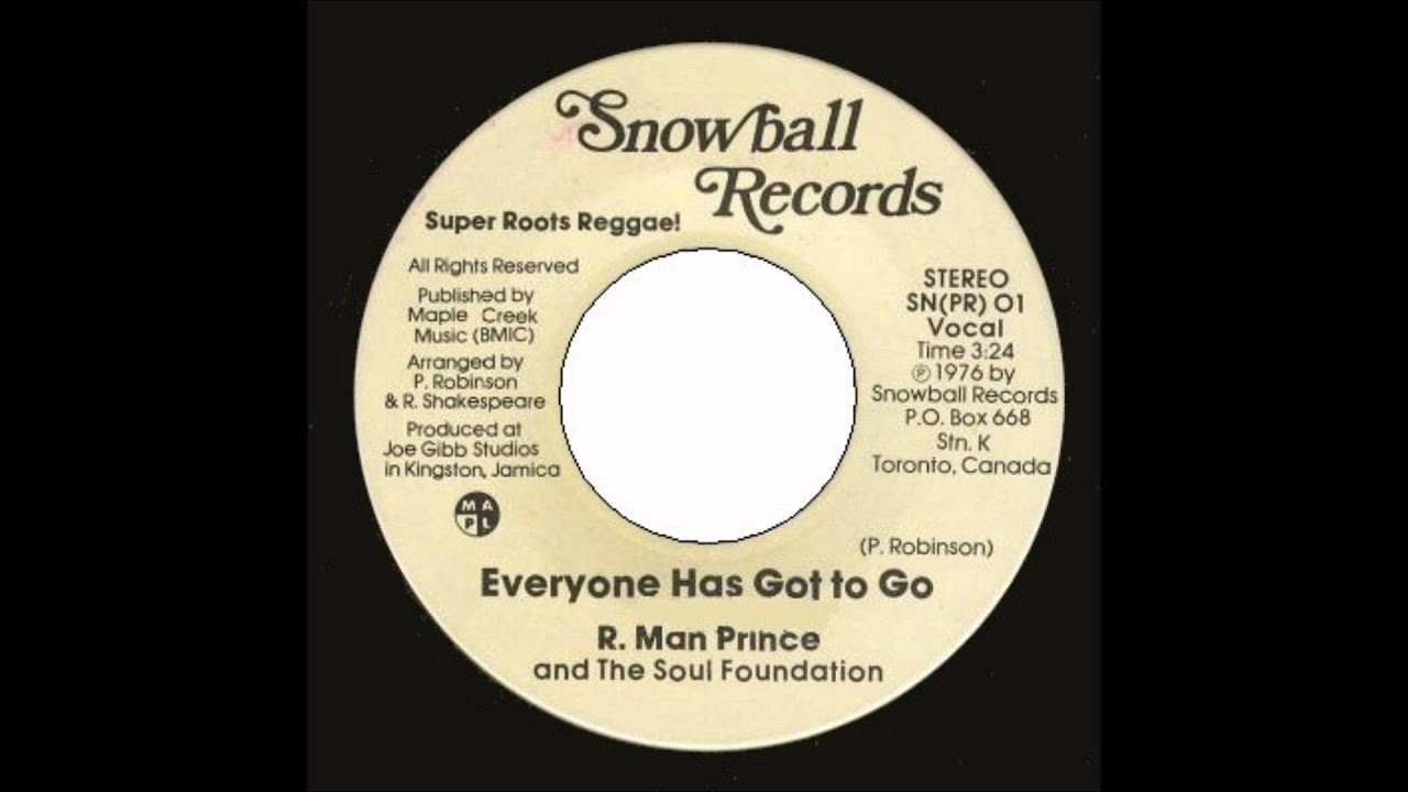 7'' R Man Prince - Everyone Has Got To Go (& Dub)
