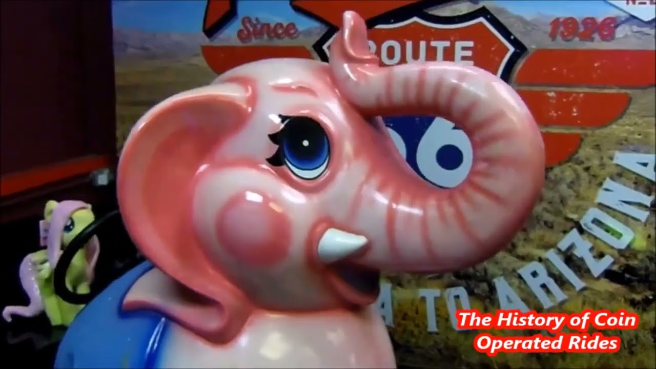 1990s Whittaker Brothers Coin Operated Elephant Kiddie Ride - Jumbo