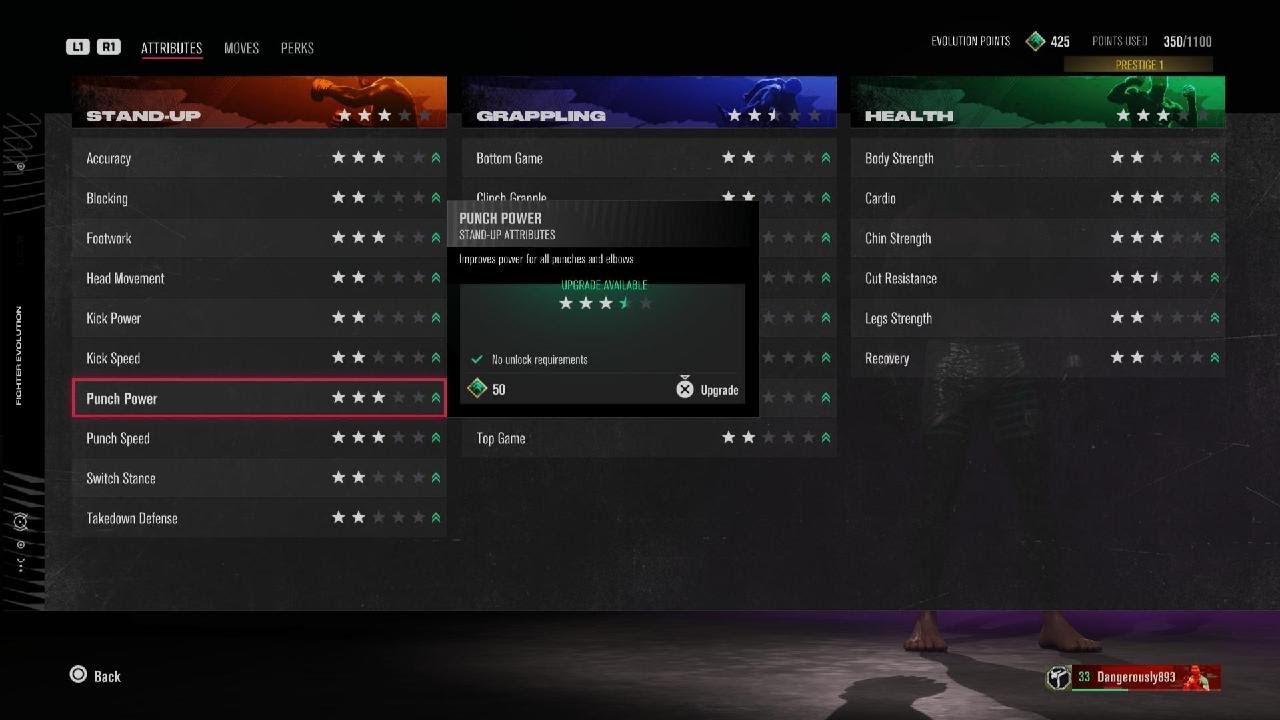 UFC 5 Online Career Mode Prestige One Character Build Plus A Money Green WAR